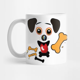 Cute Puppy Face and Bones Mug